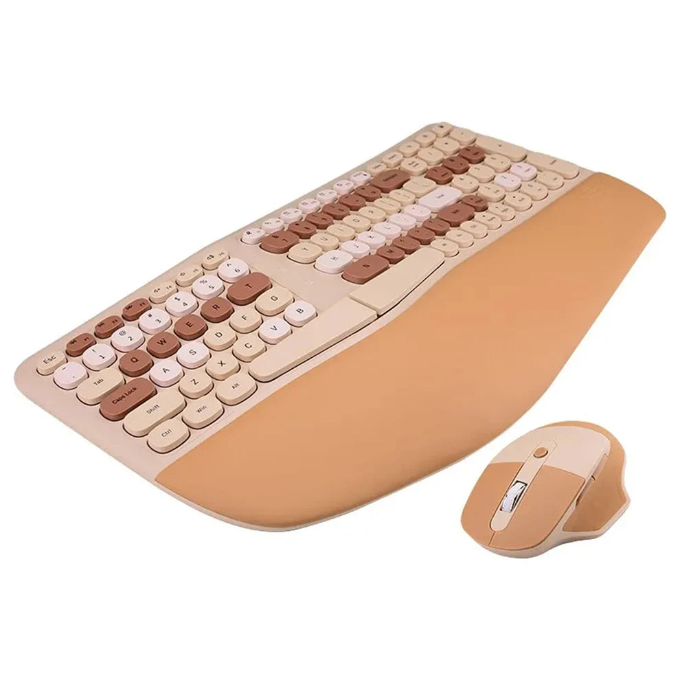 Ergonomic Wireless Keyboard And Mouse Combo In Lavender on Luulla
