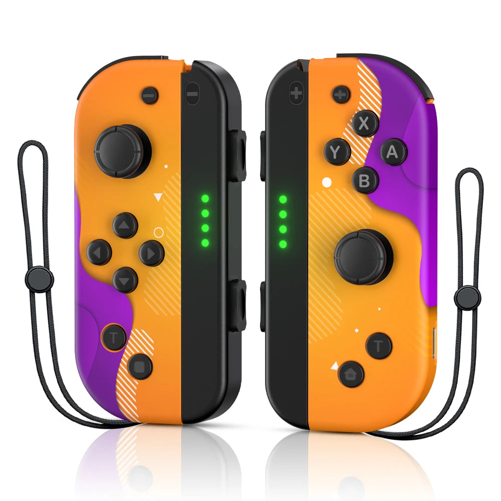 Neon Orange Purple Joy-con Controller Set on Luulla