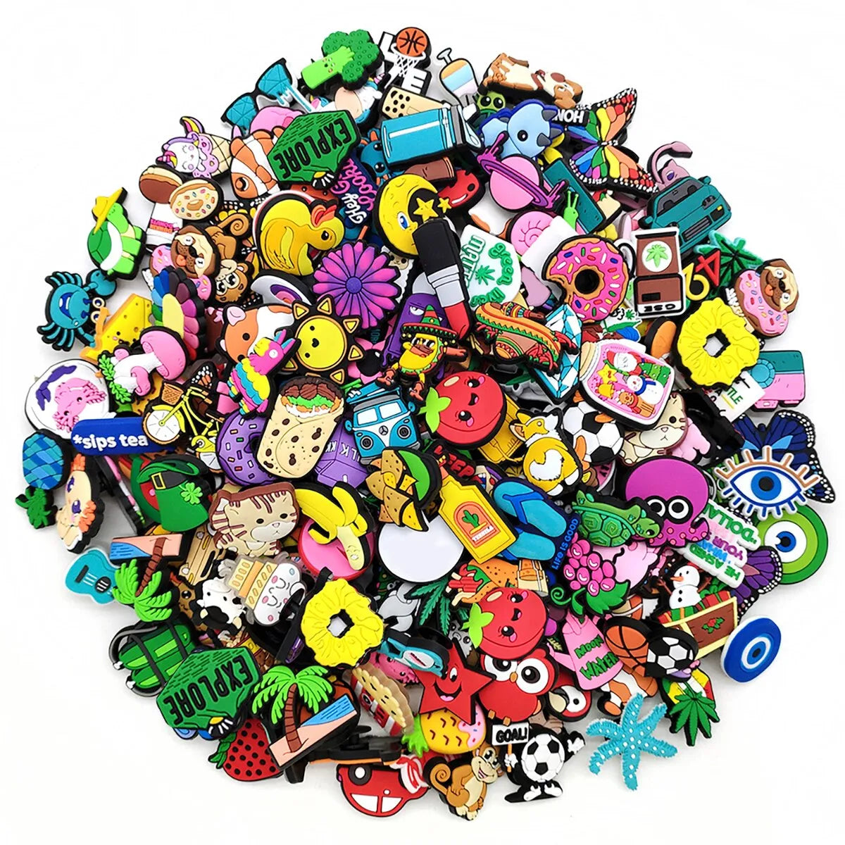 Assorted Shoe Charms for Crocs 50 Pack