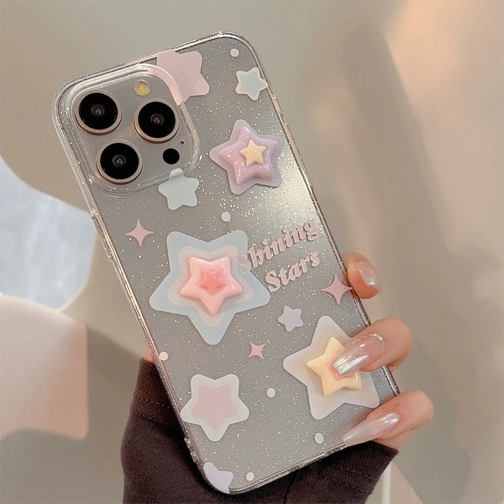 Glitter Star Design Clear Iphone Case on Luulla