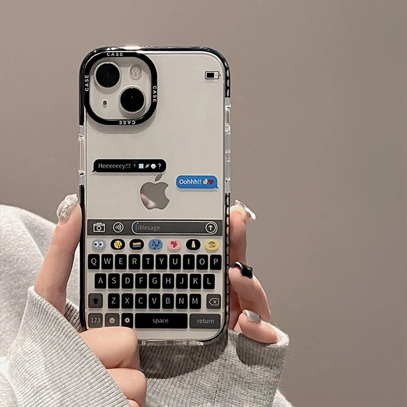 アイフォン Chat-themed Transparent Iphone Case With Keyboard Design on Luulla