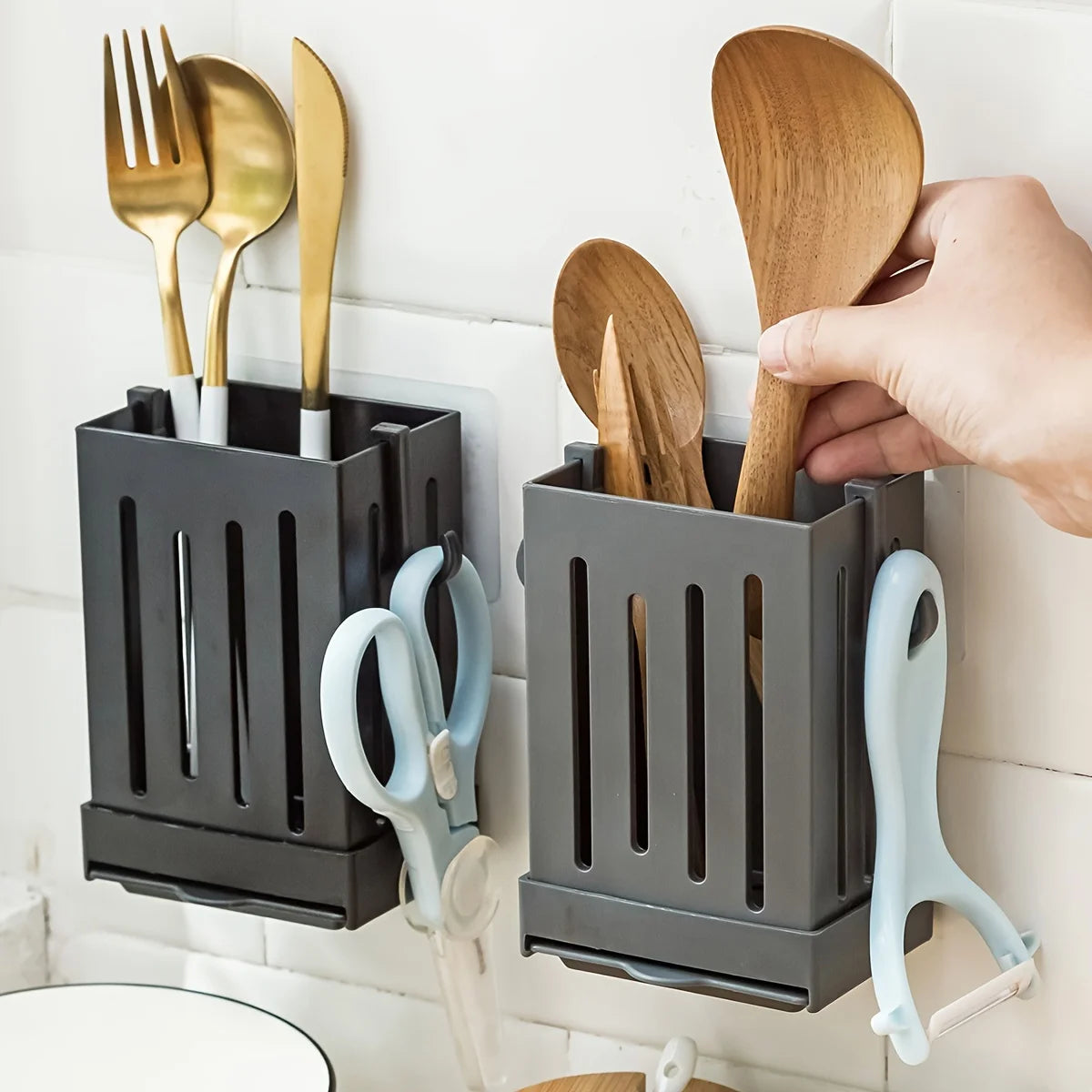 Wall-mounted Utensil Holder Kitchen Storage Rack on Luulla