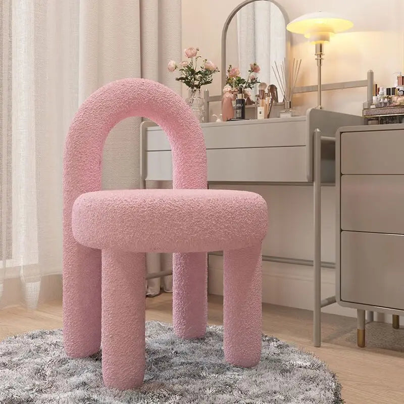 Modern Pink Velvet Upholstered Accent Vanity Chair on Luulla