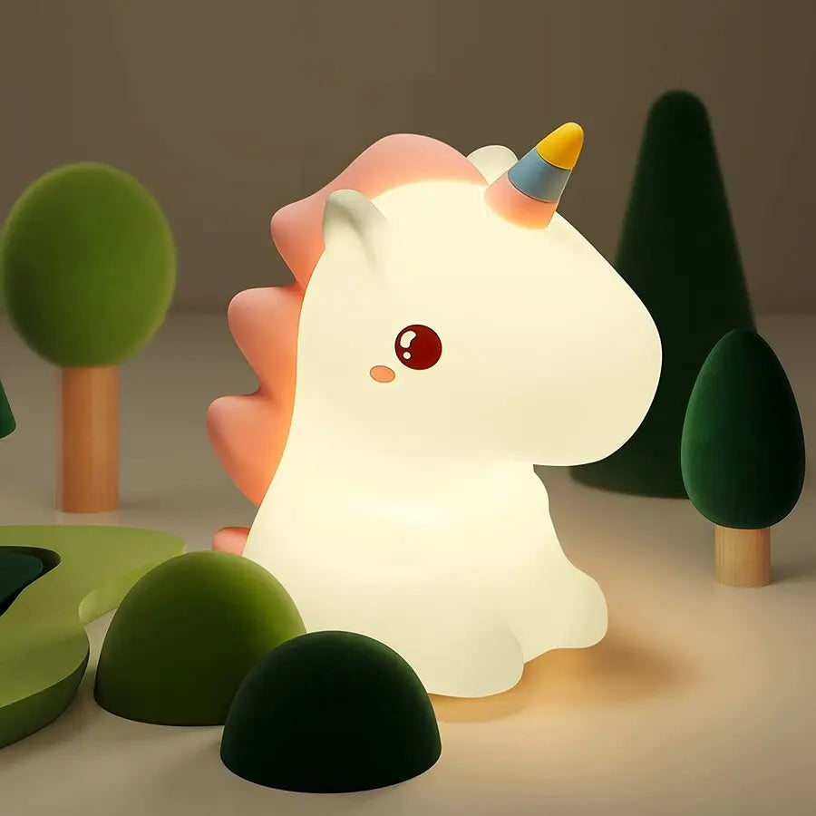 Cute Kids Night Light Night Lamp Night Lights for Kids Bedroom Toddler Baby Portable Silicone Battery LED Nightlight Nursery Unicorn