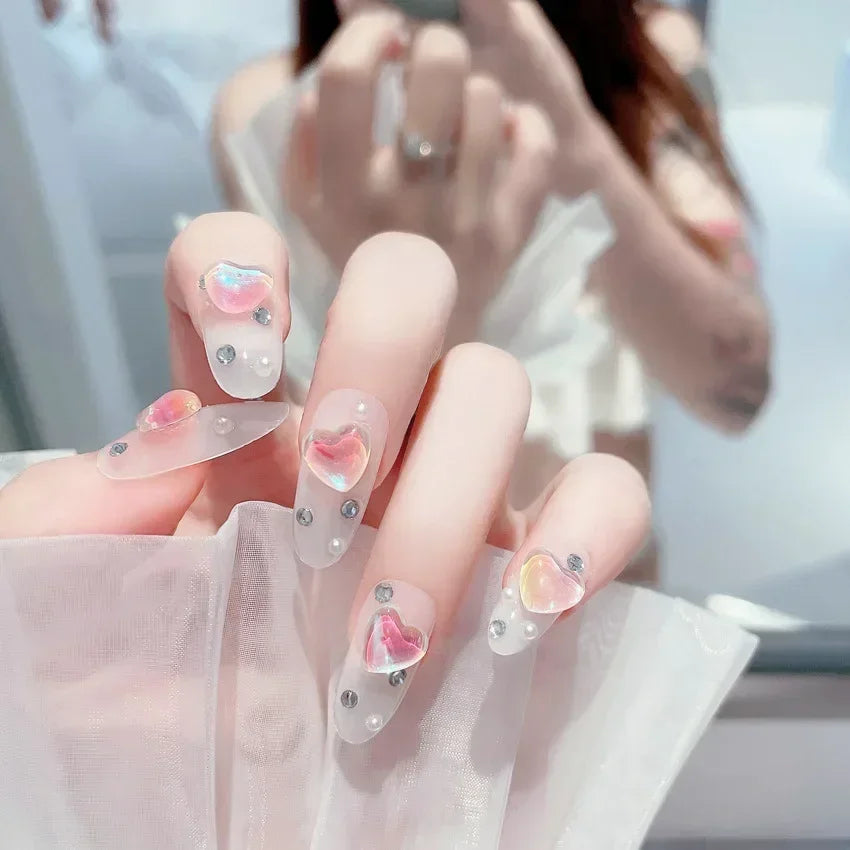 Chic Black And Clear Artistic Nail Set on Luulla