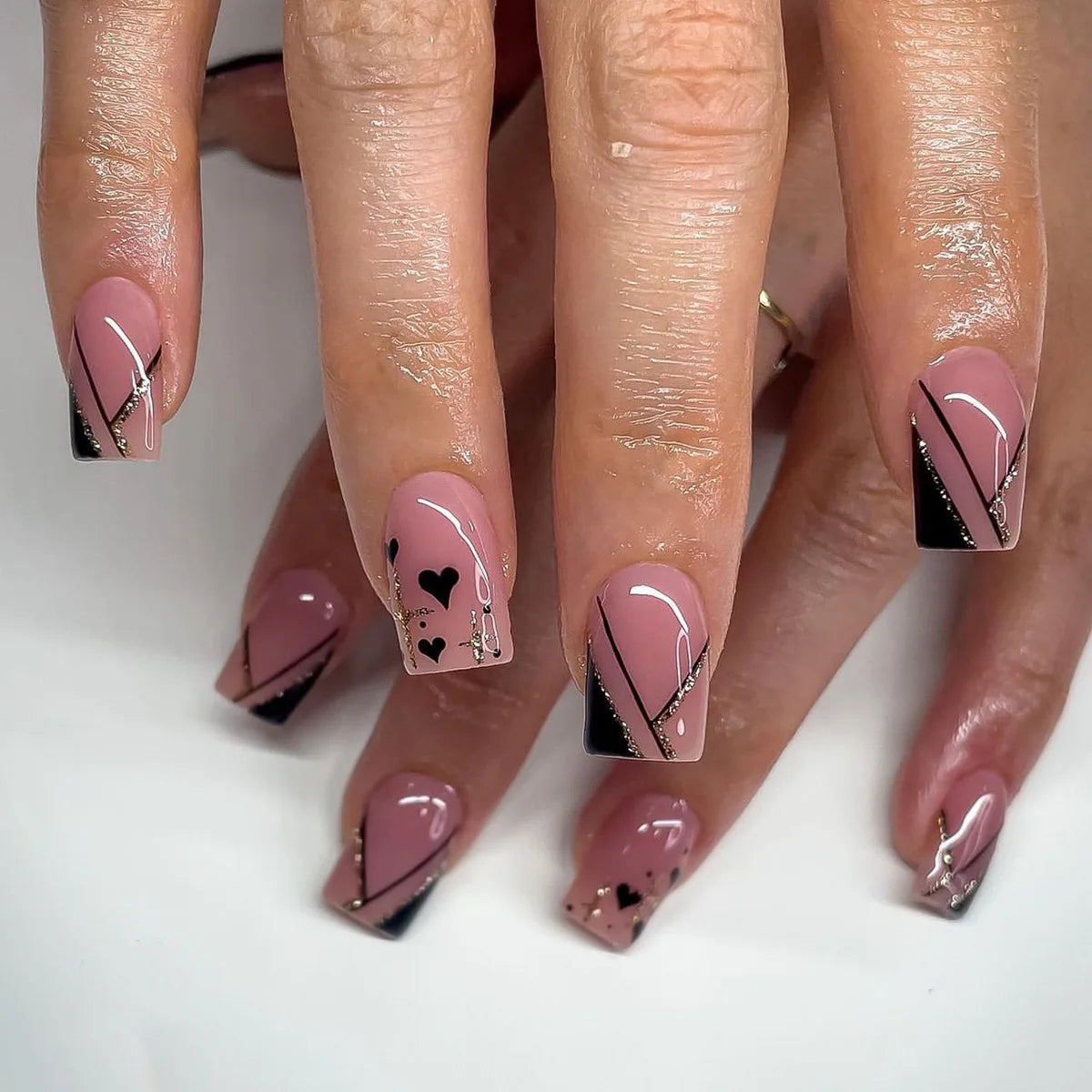 【楽天カード分割】 Design Art Nail Heart Geometric Chic Kit Luulla on ネイルチップ・付け爪