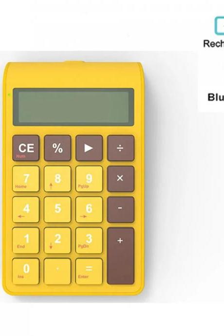 Compact Yellow Rechargeable Bluetooth Numeric Keypad