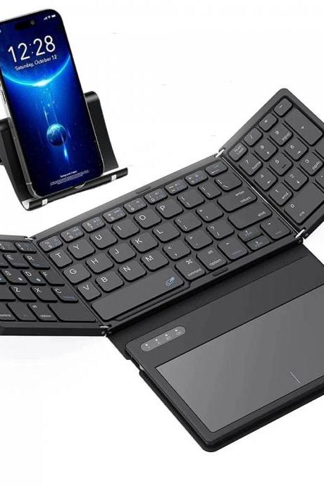 Foldable Wireless Bluetooth Keyboard With Touchpad End-compatible