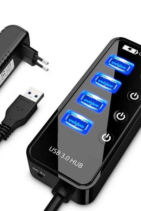 7-port Usb 30 Hub With Independent Switches, Led Lights