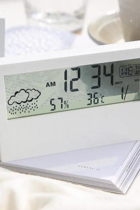 Modern Digital Weather Forecast Alarm Clock With Calendar