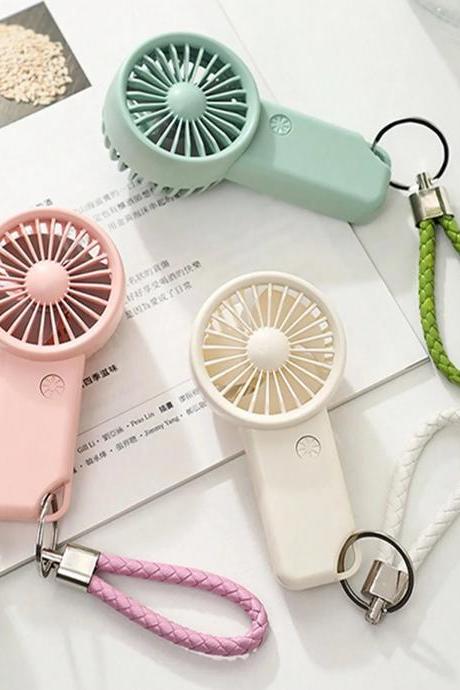 Portable Mini Handheld Fan With Colorful Wrist Strap