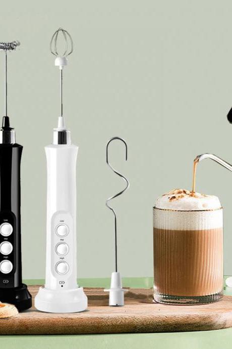 Electric Milk Frother And Foam Maker With Attachments
