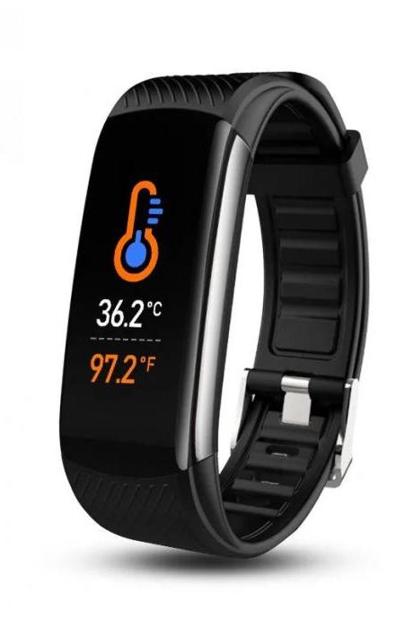 Digital Smart Fitness Tracker With Temperature Display
