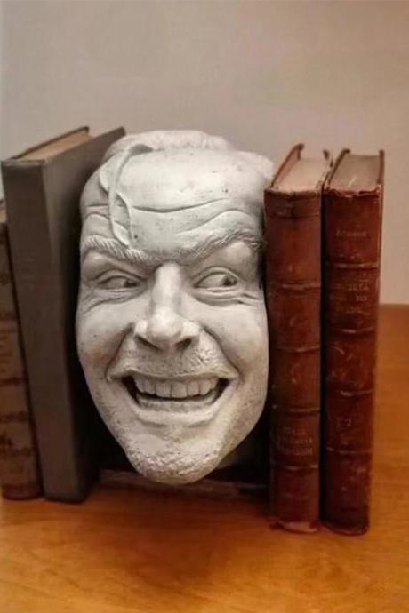 Unique Laughing Face Decorative Bookend For Shelves