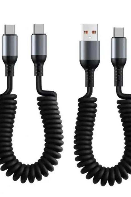 Usb-c To Usb-a Fast Charging Coiled Cable Pair