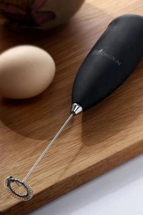 Handheld Electric Milk Frother With Stainless Steel Whisk