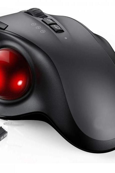 Wireless Trackball Mouse With Bluetooth And Usb Rechargeable