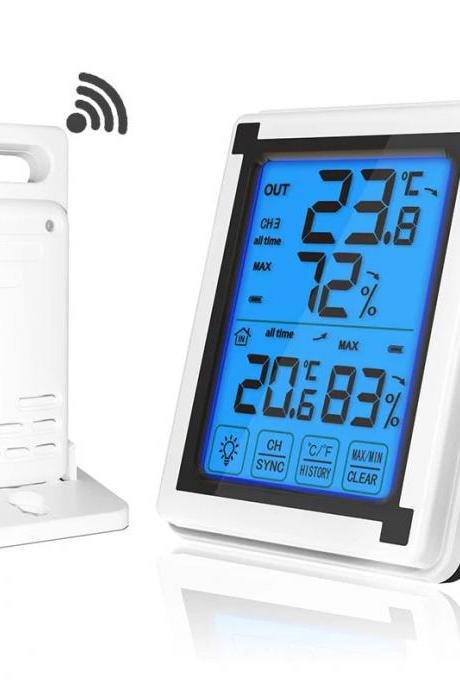 Wireless Indoor Outdoor Thermometer Hygrometer With Digital Display