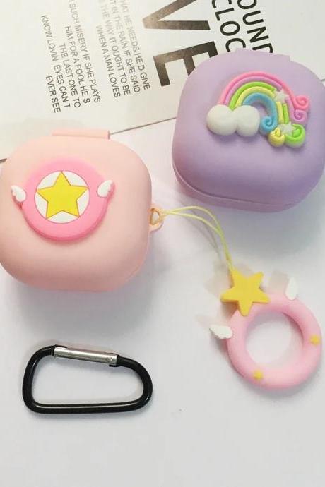 Cute Cartoon Silicone Airpods Cases With Keychain Accessory