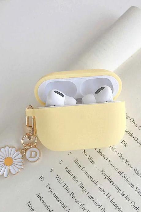 Daisy Charm Yellow Silicone Protective Airpods Case