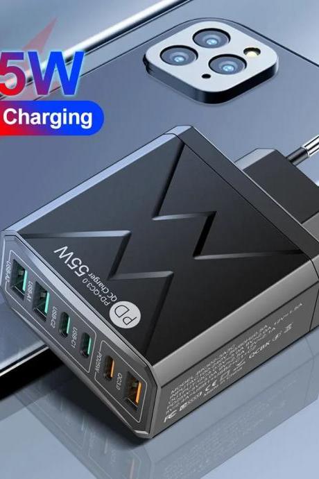 55w Multi-port Usb Fast Charging Adapter For Devices