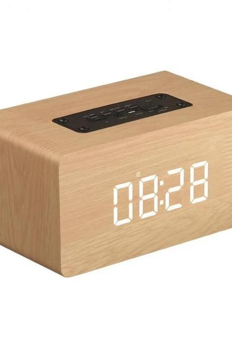 Modern Wooden Led Digital Alarm Clock With Sound Control