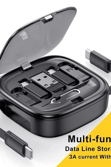 Portable Universal 3-in-1 Usb Charging Cable Storage Case