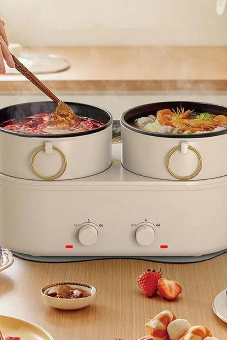 Dual Pot Electric Hotpot Shabu Divider Cooking Appliance