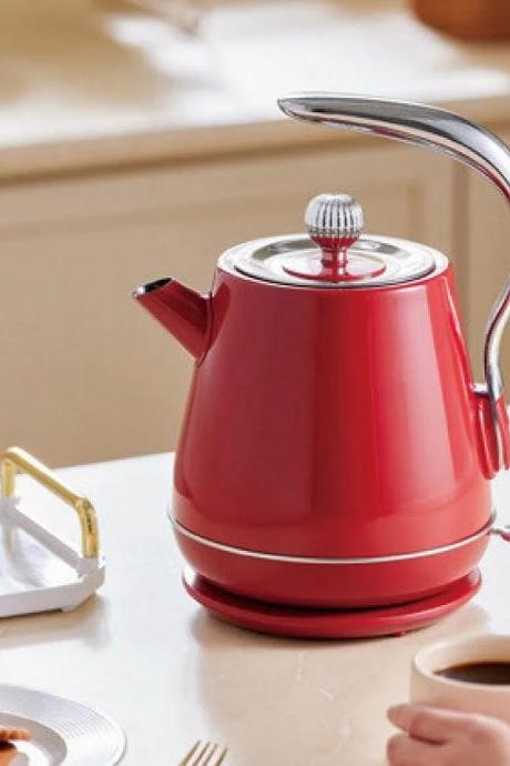 Vintage Red Electric Gooseneck Kettle With Temperature Control
