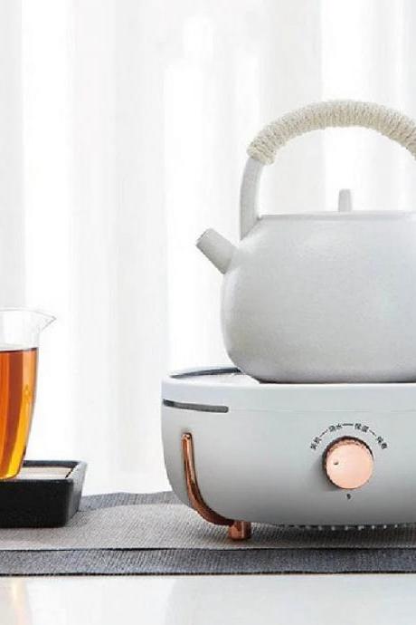 Modern Ceramic Electric Tea Kettle With Warmer Base