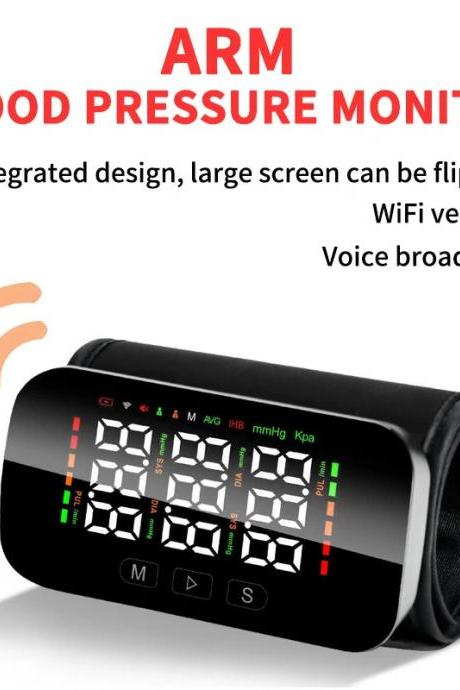 Digital Arm Blood Pressure Monitor With Voice Broadcast, Wifi