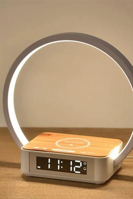 Modern Led Circle Desk Lamp With Integrated Digital Clock