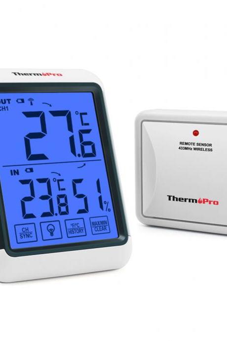 Thermopro Wireless Indoor Outdoor Thermometer Hygrometer With Remote Sensor