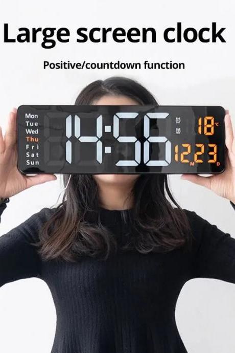 Digital Wall Clock With Large Led Display Calendar Function