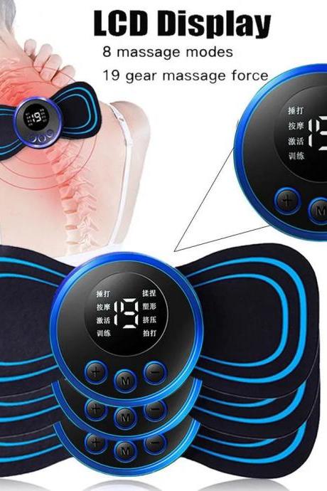 Electric Tens Pulse Muscle Massager With Lcd Display