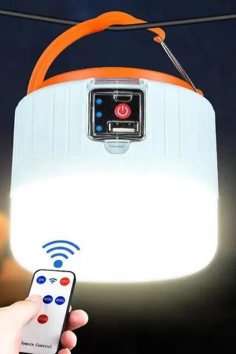Portable Led Camping Lantern With Remote Control Usb Rechargeable