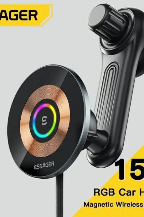 Essager 15w Magnetic Rgb Car Holder Wireless Charger