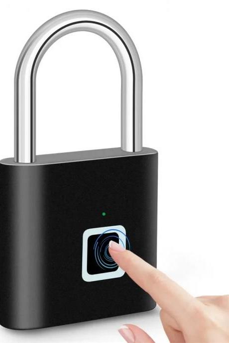 Smart Fingerprint Padlock, Biometric, Security, Keyless, Usb Rechargeable