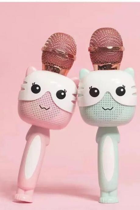 Cute Cat Wireless Bluetooth Karaoke Microphones For Kids
