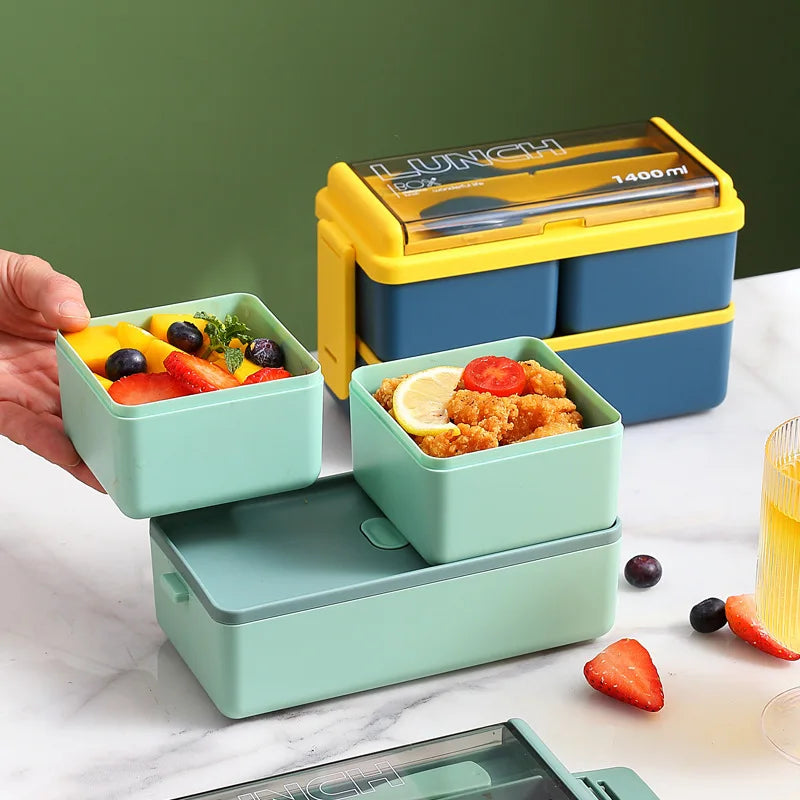 Stackable Double-layer Lunch Bento Box Set on Luulla