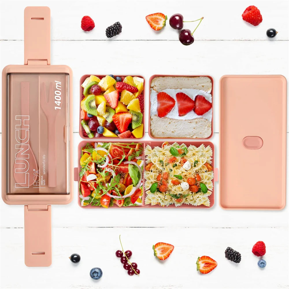 Stackable 1400ml Lunch Box With Utensils on Luulla