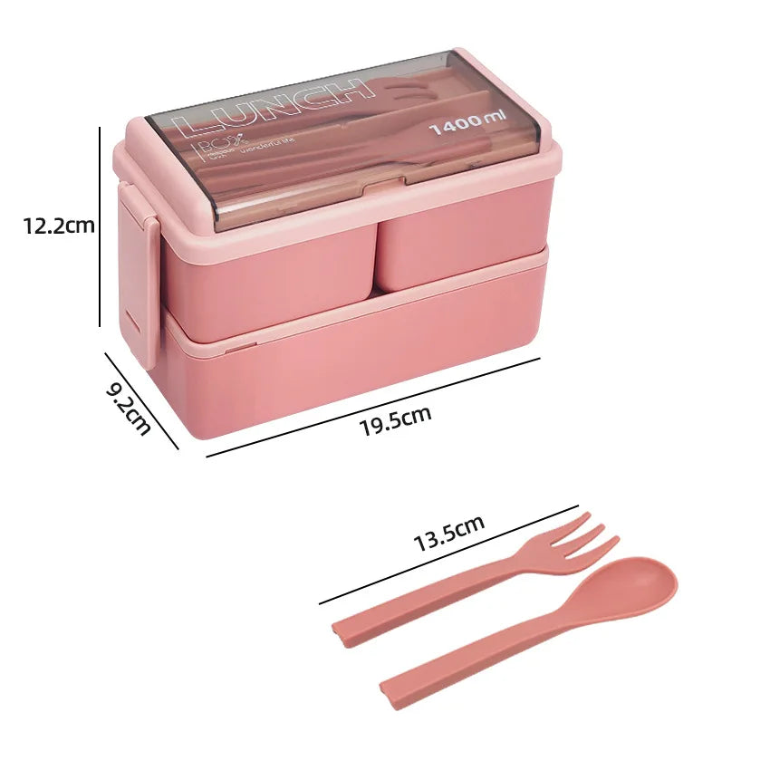 Stackable 1400ml Lunch Box With Utensils on Luulla