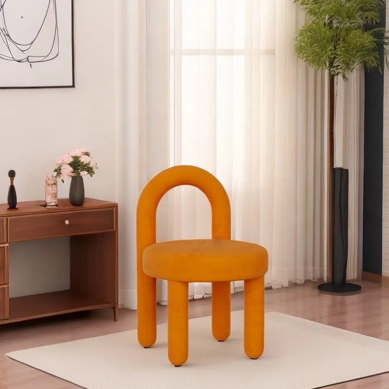 Contemporary Orange Velvet Upholstered Accent Chair on Luulla