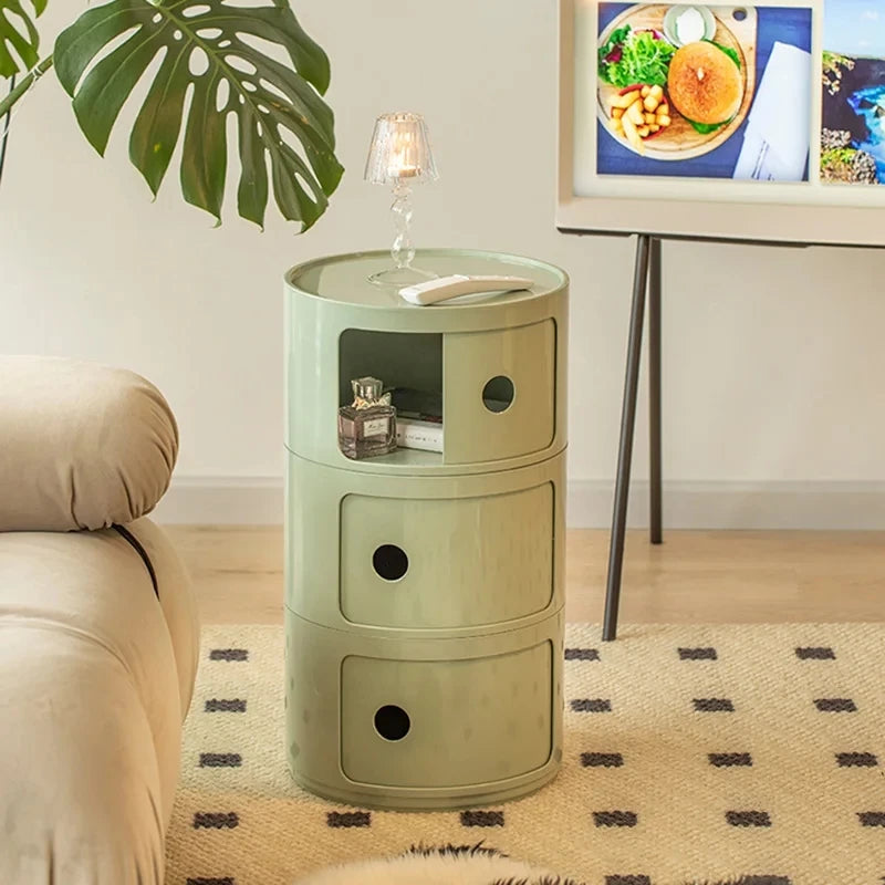 Modern Round 3-tier Rotating Storage Cabinet on Luulla