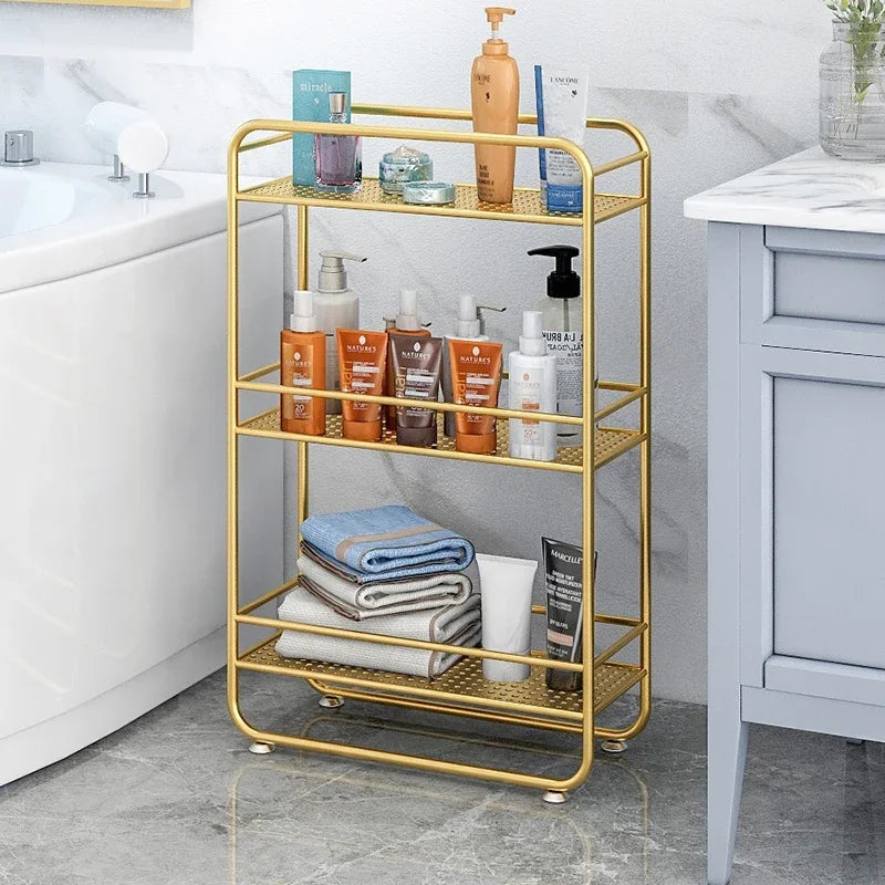 Gold Three-tier Bathroom Storage Shelf Organizer on Luulla