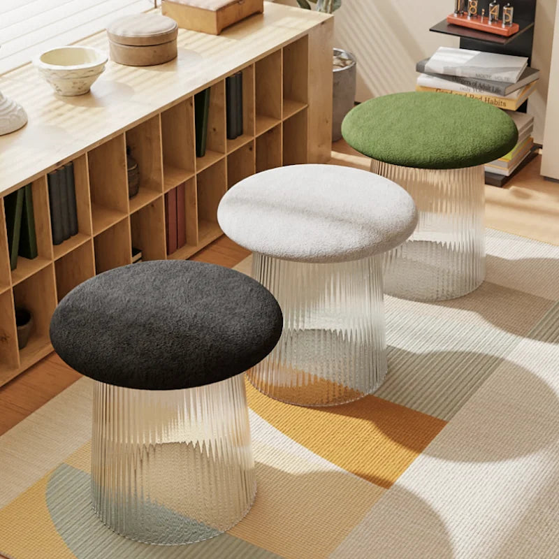 Modern Upholstered Transparent Stools - Set Of Three on Luulla