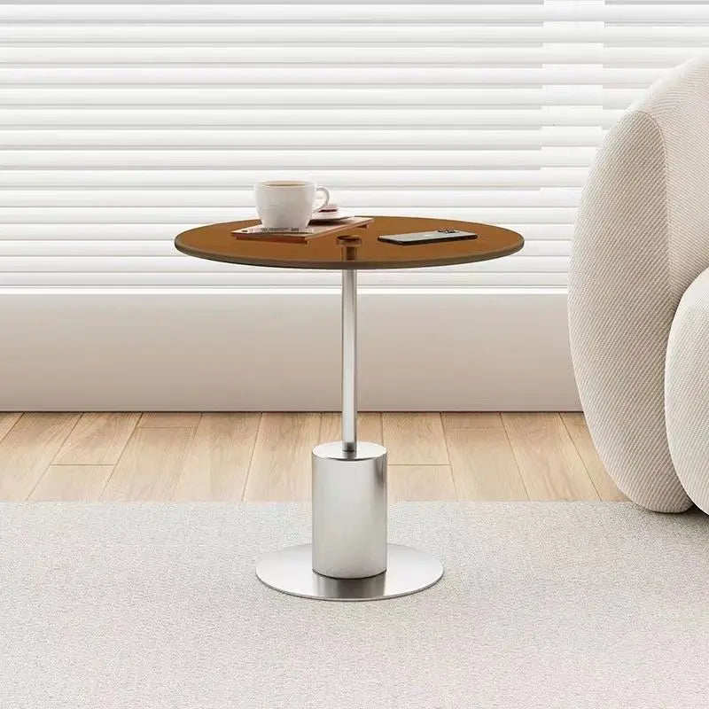 Modern Round Glass Top Side Table on Luulla