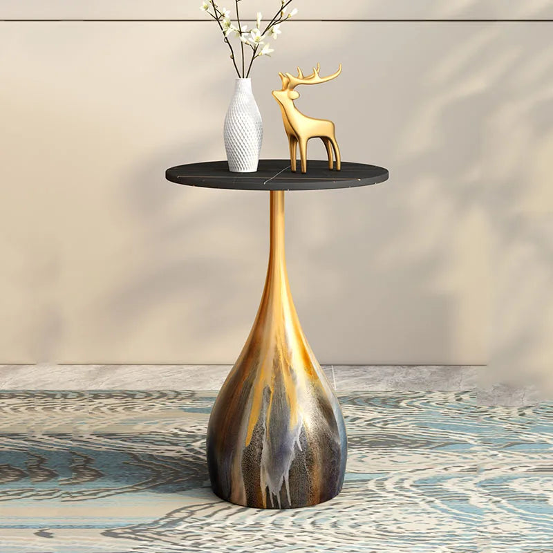 Elegant Modern Gold Abstract Accent Side Table on Luulla