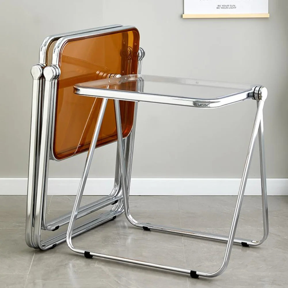Stylish Foldable Acrylic And Metal Nesting Tables on Luulla