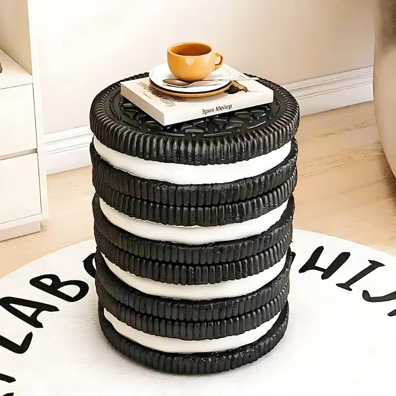 Oreo-inspired Stackable Cushioned Ottoman For Fun Seating on Luulla